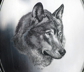 Gravur Wolf